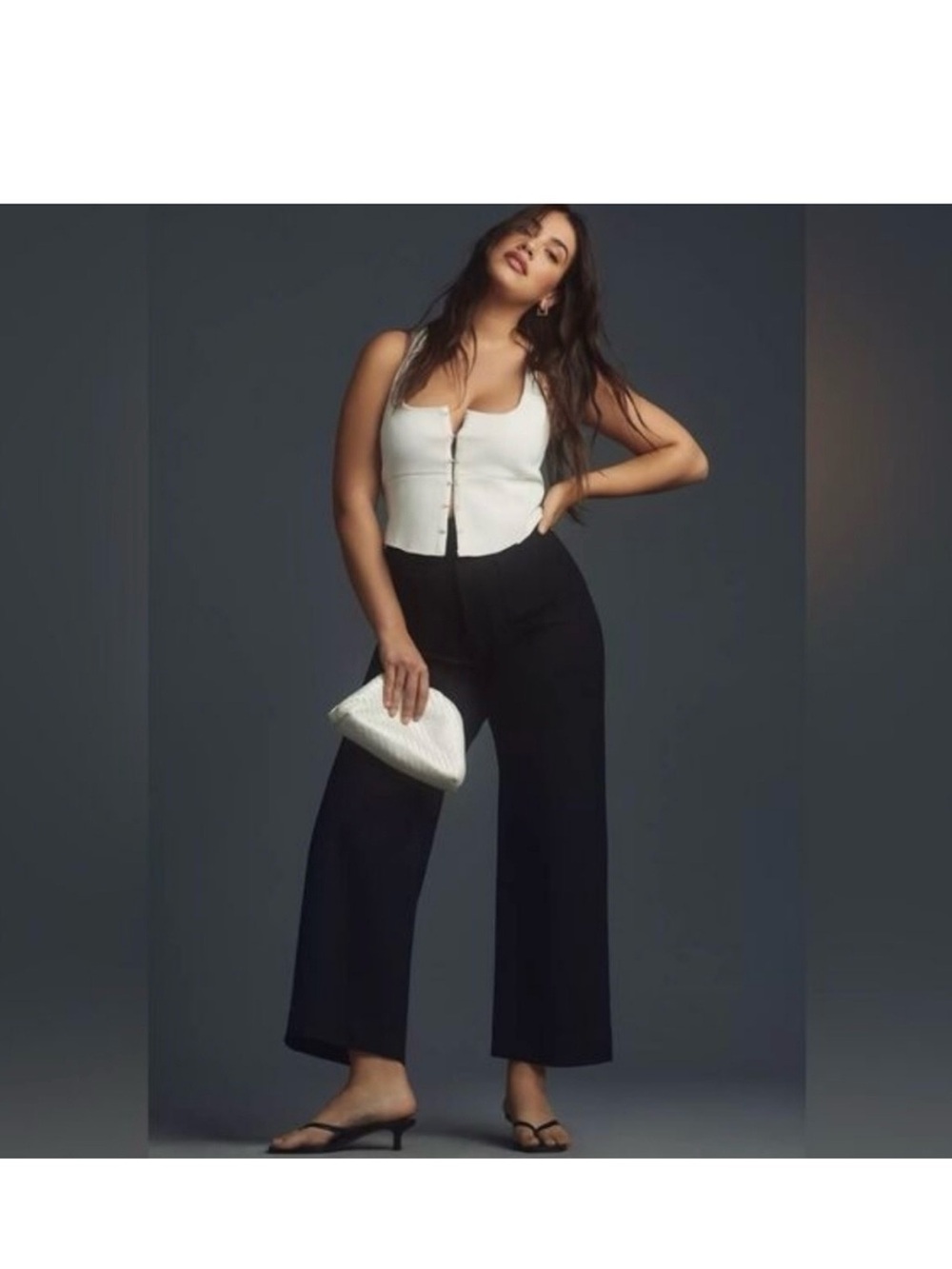 Maeve the Colette Black Wide-Leg Cropped Pants - Picture 4 of 7